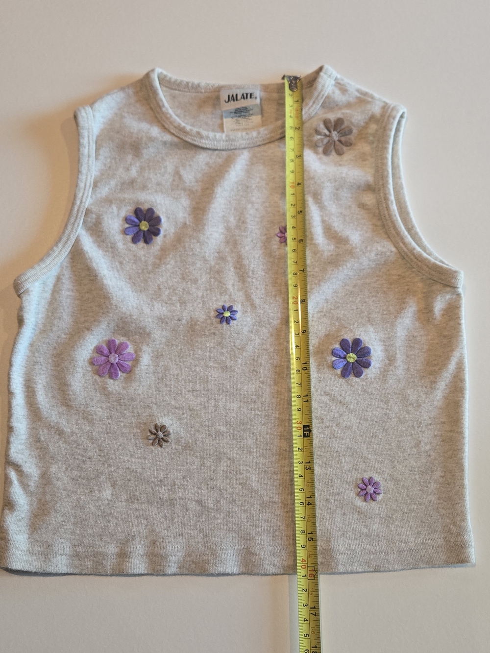 Teen Cream Floral Appliqué Tank Top - Picture 4 of 5